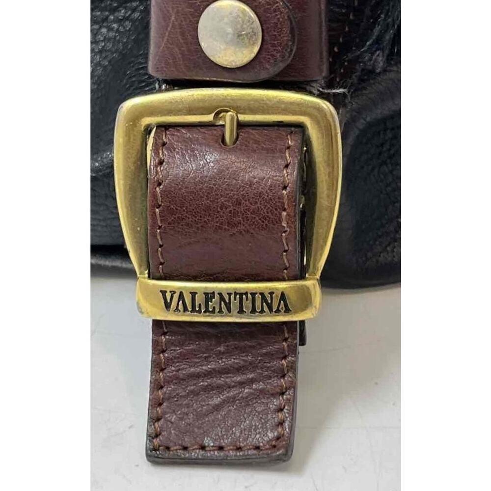 Valentina Italian Distressed Pebbled Leather Convertible Bucket Sling Bag - Picture 4 of 11